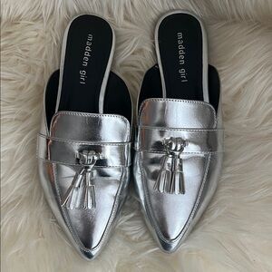 Madden Girl Metallic Silver Tassel Loafers